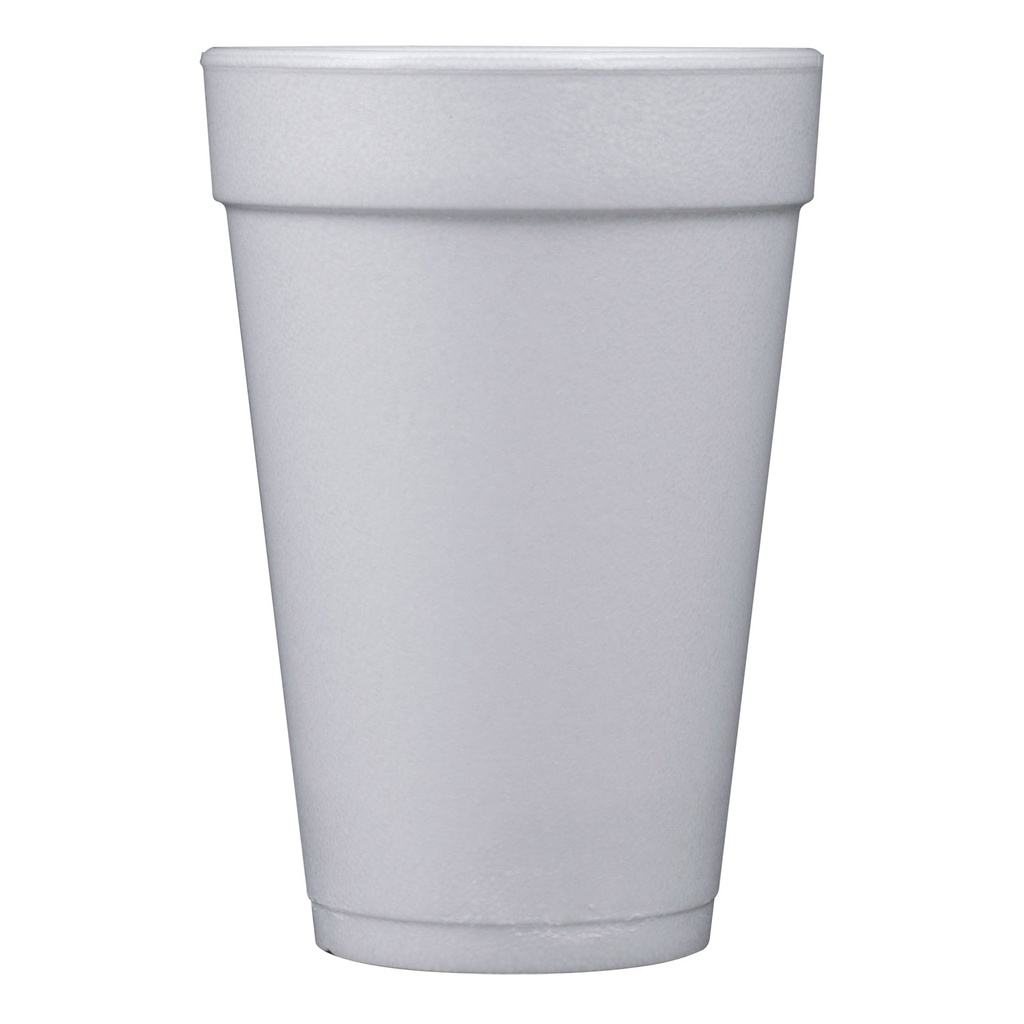 Foam Drink Cups, 16oz, White, 25/Bag, 40 Bags/Carton