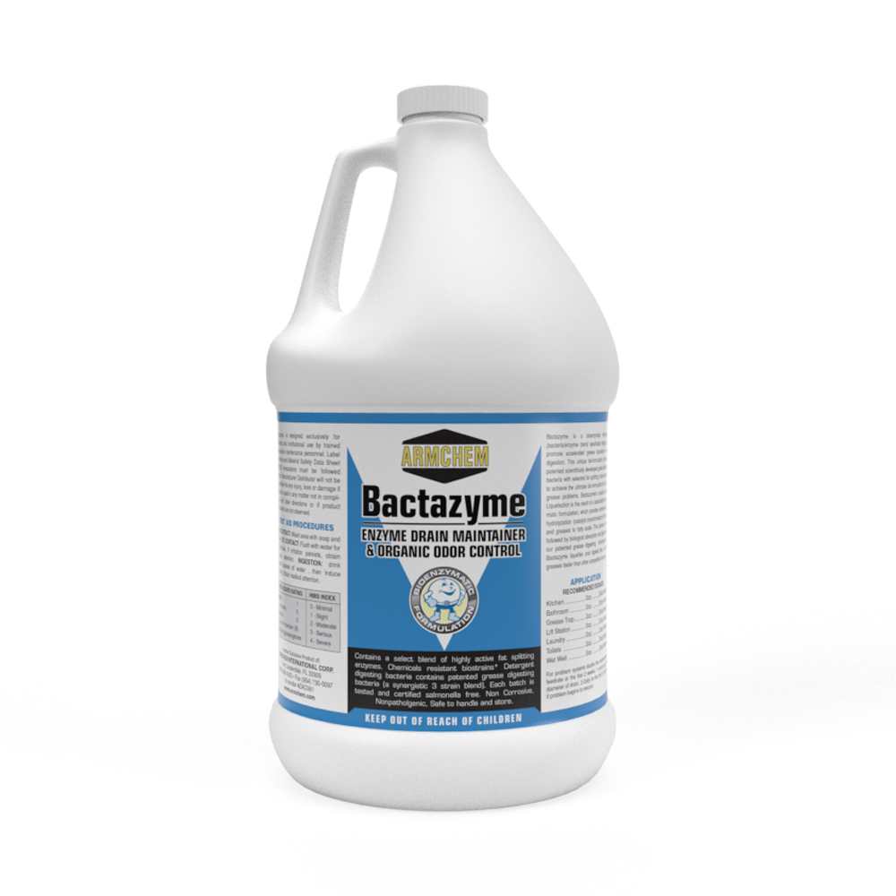 BACTAZYME ENZYME DRAIN MAINTAINER & ORGANIC ODOR CONTROL, GALLON BOTTLE, 4/CS