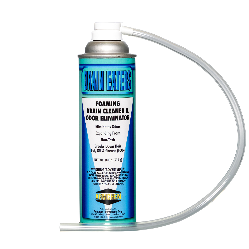 DRAIN EATERS - OPENS UP DRAINS WITH INCREDIBLE THICK FOAMING ACTION w/Extension Hose, 18 oz. (12 CANS/CASE)