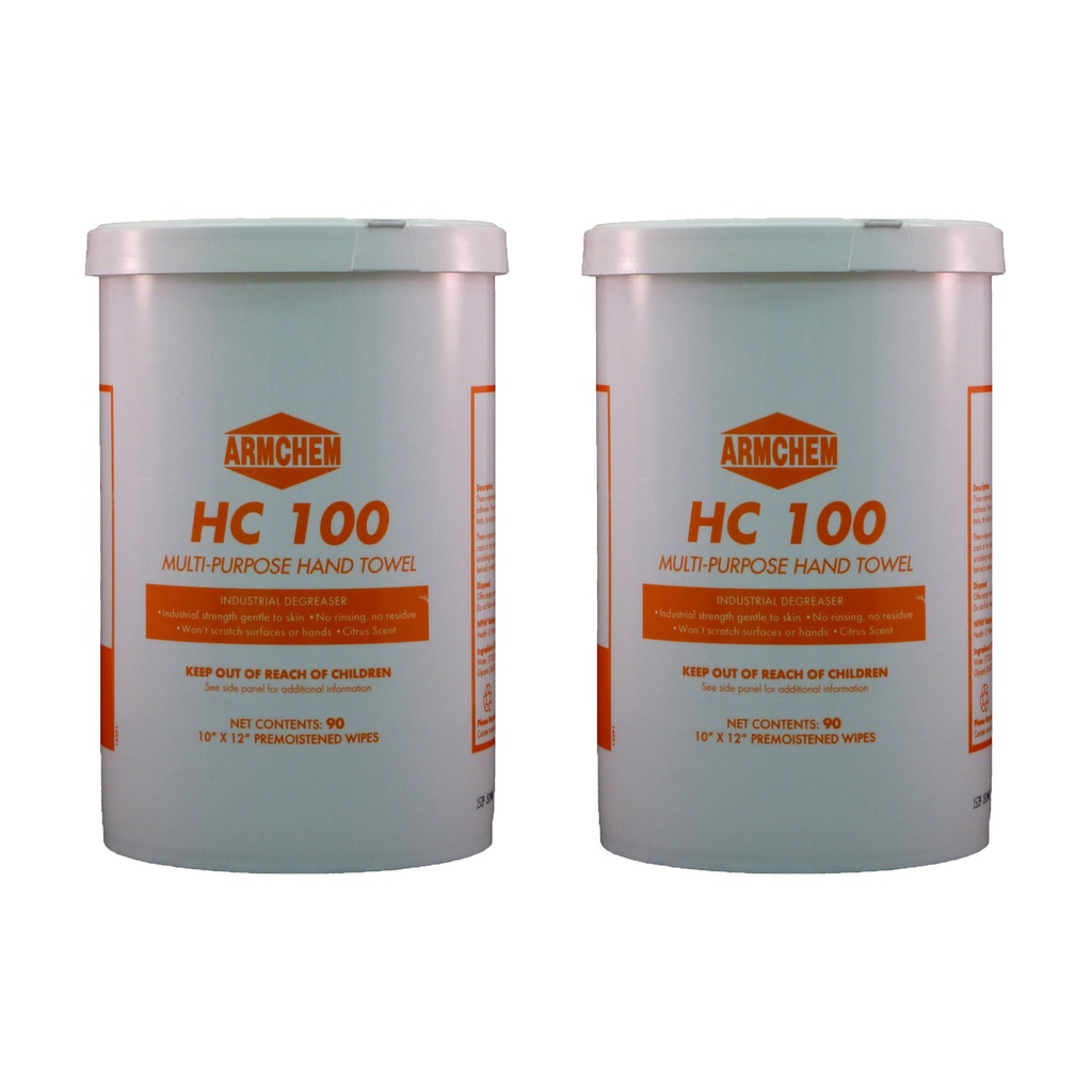HC100 PROMO (2 TUBS PRE MOIST TOWELS, DUAL SIDED, 70 WIPES/TUB)