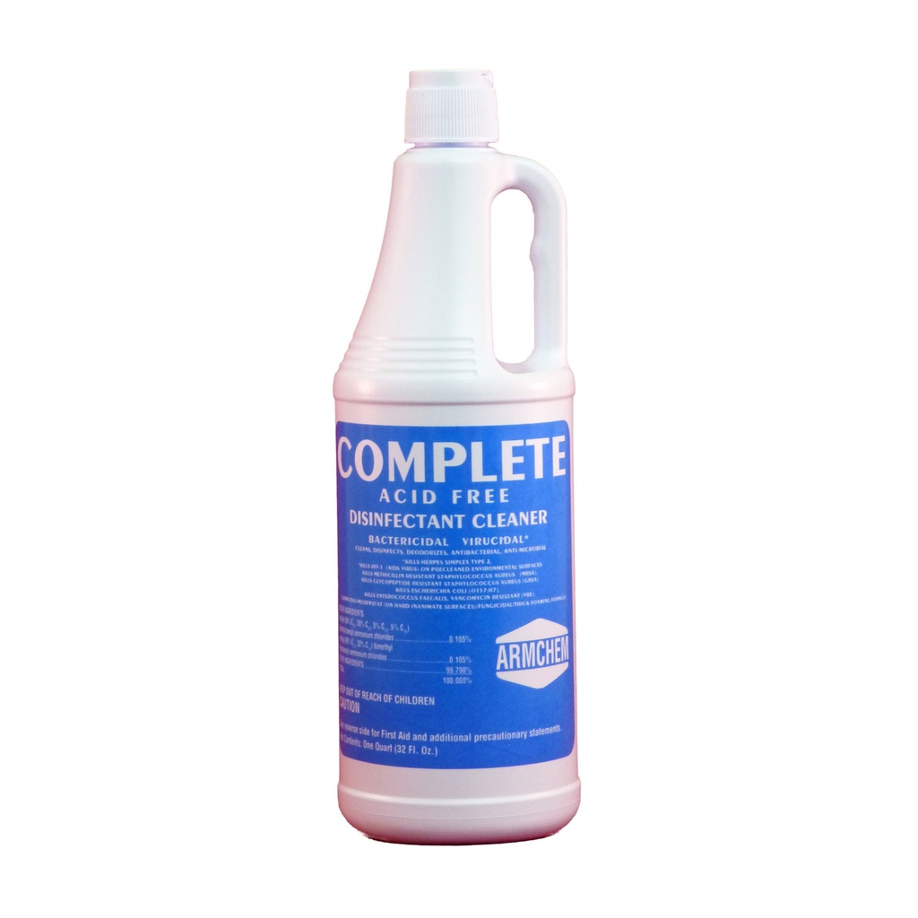 COMPLETE ACID-FREE DISINFECTANT CLEANER, QUART BOTTLE, 12/CS