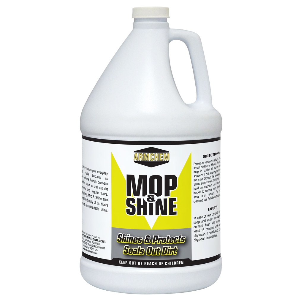MOP & SHINE FLOOR FINISH, GALLON BOTTLE, 4/CASE