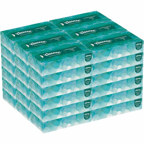 KLEENEX FLAT BOX -White Facial Tissue, 2-Ply, Pop-Up Box, 100/Box, 36 Boxes/Carton (NON- RETURNABLE)