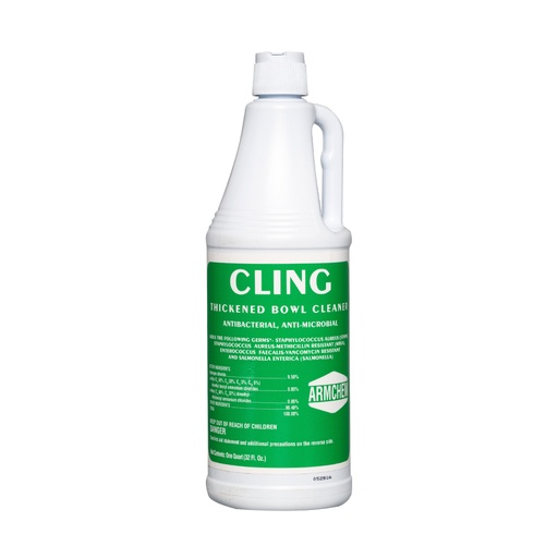 [CHE096] CLING ANTIBACTERIAL/ANTI-MICROBIAL BOWL CLEANER, QUART BOTTLE, 12/CS