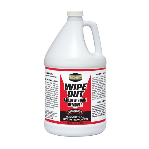 [CAD052] WIPEOUT CONCENTRATED MILDEW STAIN REMOVER, GALLON BOTTLE, 4/CASE